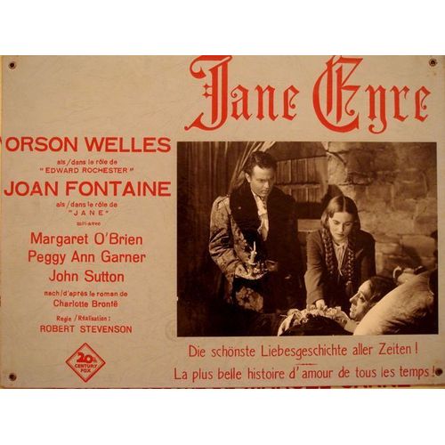 Jane Eyre - 1944 - De Robert Stevenson -  Joan Fontaine - Orson Welles - Photo Prestige Cartonnée Noir & Blanc - Format 30x40 Cm