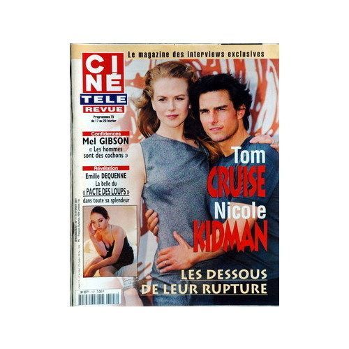 Cine Tele Revue 15 Février 2001 N° 7 : Tom Cruise Kidman Brigitte Bardot Eddie Barclay Emilie Dequenne Alexandra Vandernoot Laurent Baffie Guy Tréjan Paul Newman Mel Gibson Brialy Smain Mc Solaar