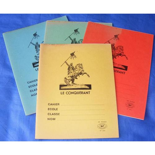  Cahier Le Conquerant Années 1970 22 X 17 Cm 48 Pages Grand Carreaux - Matériel Scolaire Ancien