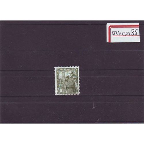 Espagne 1948 : Général Franco Et Château De La Mota - Timbre 30c. Olive Neuf