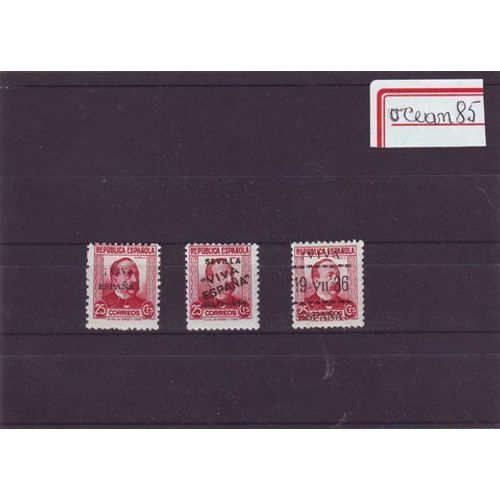 Espagne 1931 : M.Ruiz Zorilla - Lot De 3 Timbres Neufs Avec Surcharges Toutes Différentes