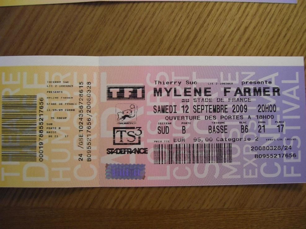 Mylène Farmer Live 2009 Stade De France Complet Mylene Farmer Billet d’occasion
