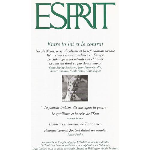 Esprit N° 272 : Entre La Loi Et Le Contrat