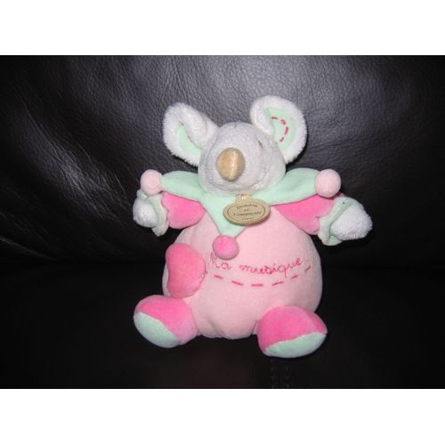 Doudou Et Compagnie Doudou Souris Léonie Boite Musicale À Musique Verte Et Rose