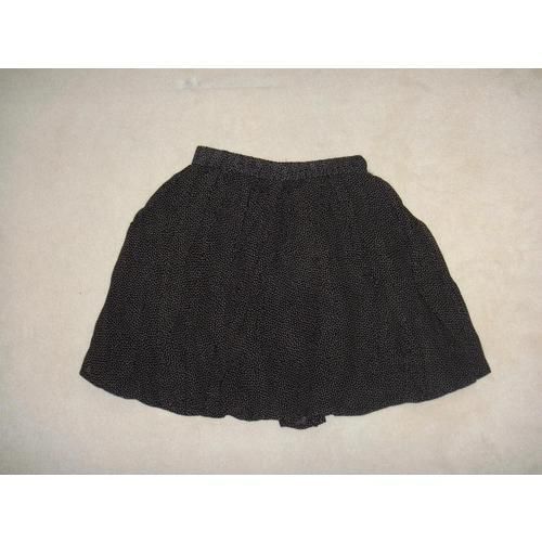 Mini Jupe Fluide Noire À Pois Blanc Ubak - 14 Ans