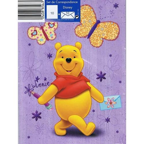 Set De Corresponce Disney - Winnie The Pooh - Comprenant 10 Feuilles + 10 Enveloppes Assorties