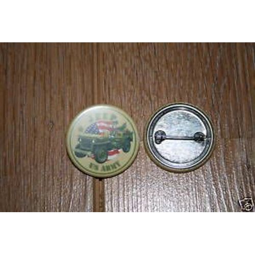 Badge Métal Rond De La Jeep Willys Us Army