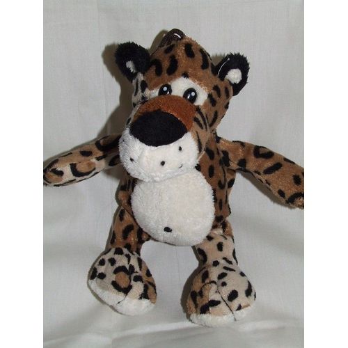 Leopard Ours Panthere Tigre Doudou Techno Diffusion Peluche Marron Noir Beige De 25 Cms