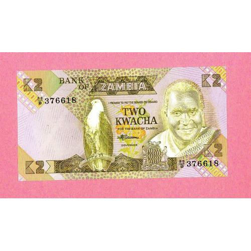 Billet De Banque Nota Banknote Bill 2 Two Kwacha Zambia Zambie