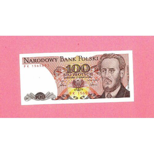 Billet De Banque Nota Banknote Bill 100 Sto Zlotych Pologne Poland 1986 Narodowy Bank Polski