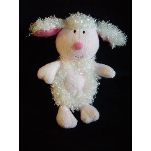 Doudou Peluche Blanc Rose Mouton Agneau Luminou