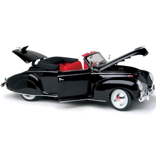 Lincoln Zéphyr - Convertible -1939 - Noir En Métal - Portes /Capot /Coffre Ouvrants - 1/32-Signature