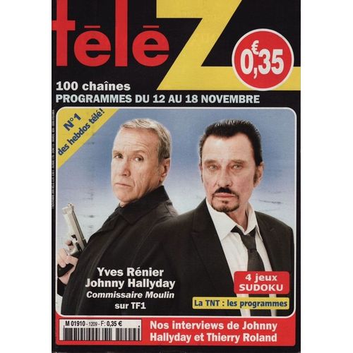 Télé Z / 07-11-2005  N° 1209 : Johnny Hallyday (3/4p) - Melina Kanakaredes (3/4p)