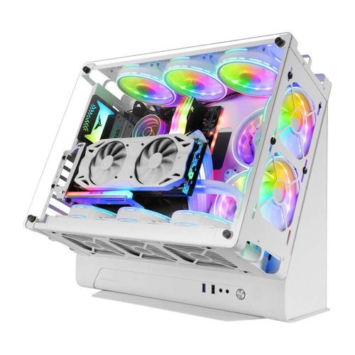 Boitier PC Moyen Tour ATX Mars Gaming MCB avec panneau vitré - Blanc