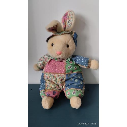 Vintage Peluche Lapin Patchwork Ajena