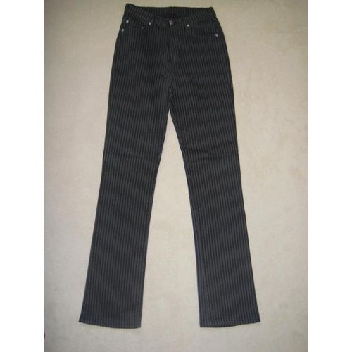 Pantalon Stretch Gris Rayé Cimarron - 18 Ans