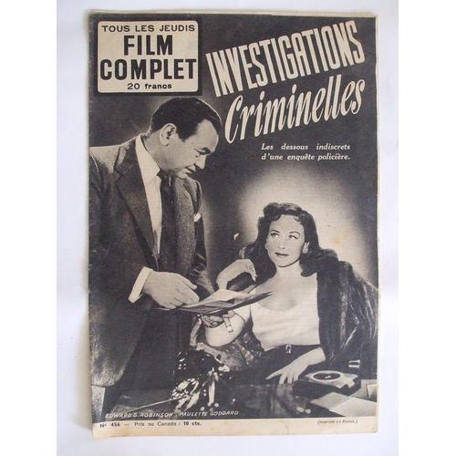 Film Complet 1954   N° 456 : Investigations Criminelles Edward G.Robinson Paulette Goddard