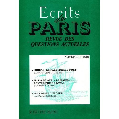 Ecrits De Paris Novembre 1995 N°571   N° 571