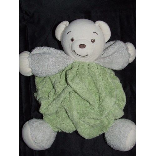 Ours Boule Kaloo Patapouf Plume Vert Blanc Gris Gros Modèle Peluche De 35 Cms