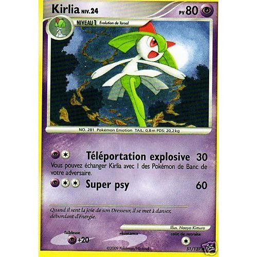 Carte Pokemon Kirlia Niv.24 Pv80 51/127