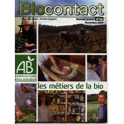 Biocontact   N° 196 : Les Métiers De La Bio