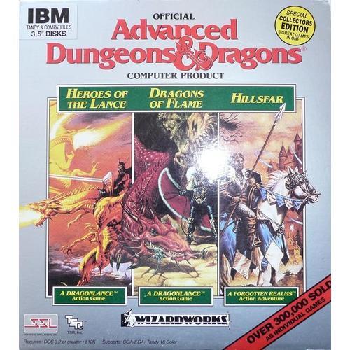 Boîte De 3 Jeux Pc - Heroes Of The Lance - Dragons Of Flame - Hillsfar - Pour Jeux De Rôles Donjons Et Dragons D&d Ad&d Warhammer