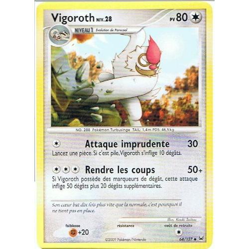 Vigoroth Niv.28 - Pokemon - Platine 64 - U
