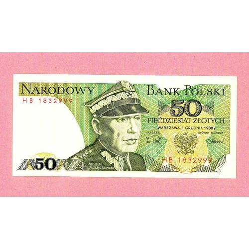 Billet De Banque Nota Banknote Bill 50 Zloty Zlotych Polski Pologne Poland 1988