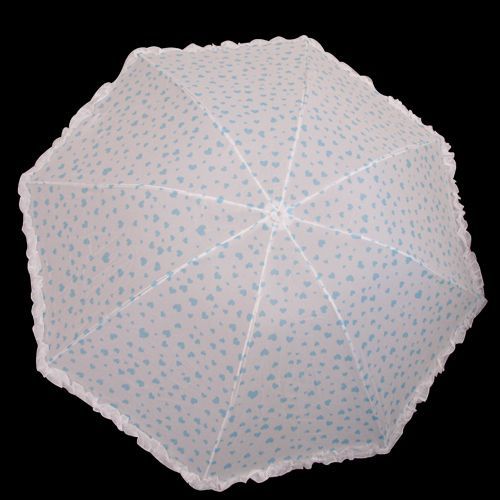 Parapluie Pli? Dentelle Blanc Mini Coeur Bleu Mod?le Japonais Kawaii Lolita