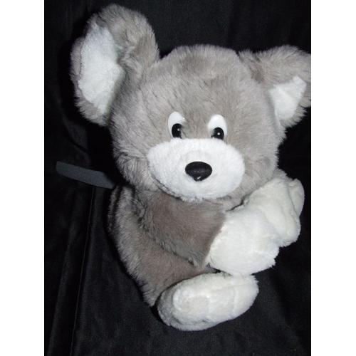 Souris Boutchou Bout Chou Calin Gris Peluche De 25 Cms + Oreilles 7 Cms