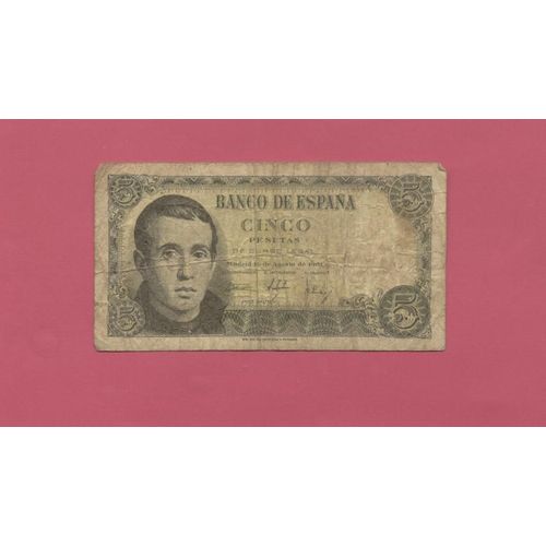 Billet De Banque Nota Banknote Bill 5 Cinco Pesetas Jaime Balmes Espagne Spain 1951
