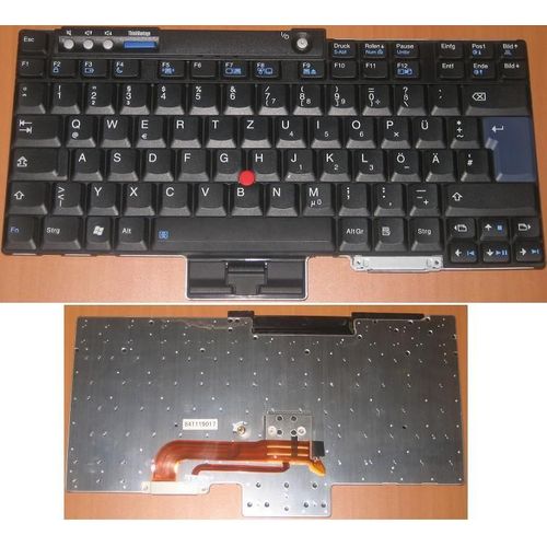 Clavier Qwertz Allemand / German Pour IBM Lenovo ThinkPad T60 R60 Z60 T60p T61 T61p R60e R60i R61 R61e R61i R400 R500 T400 T500 W500 W700 W700ds Series, Noir / Black