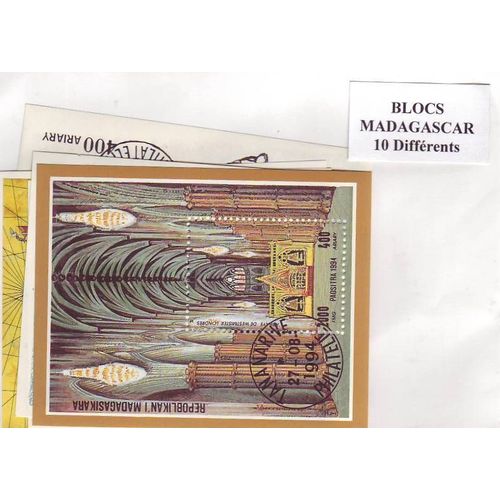 Madagascar - Lot De 10 Blocs Feuillets Tous Differents
