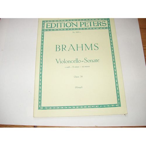 Sonate Für Violoncello Und Klavier E-Moll Opus 38 (Nr. 1) Violoncello,  Klavier