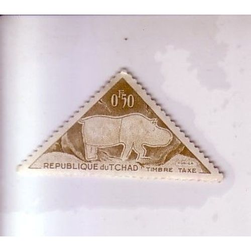 Tchad , Timbre Taxe De 0,50 , Rhinocéros