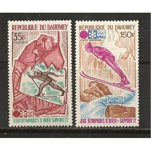 Timbres Neufs Du Dahomey Annee 1971 N° 156 Pa Et 311 Jeux Olympiques D'hiver De Sapporo