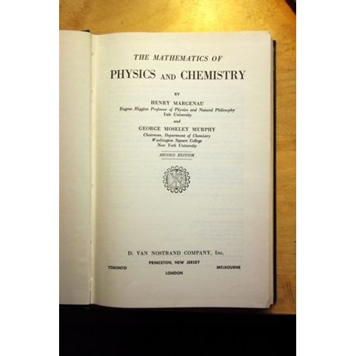 The Mathematics Of Physics And Chemistry
