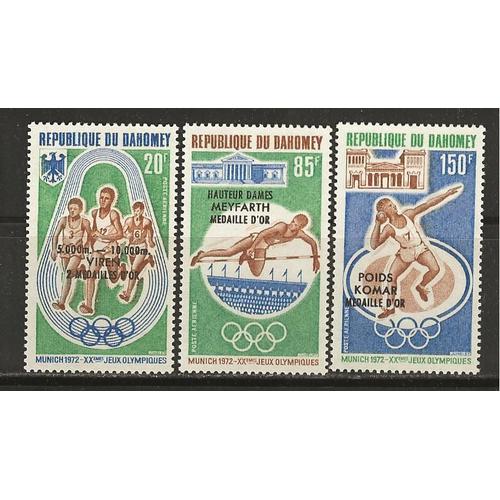 Timbres Neufs Du Dahomey Année 1972 Poste Aérienne N° 180 181 182  Surchargés Jeux Olympiques Munich