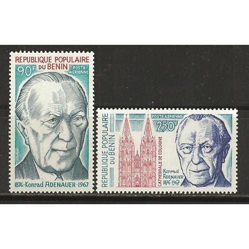 Timbres Neuf Du Bénin Année 1976 Poste Aérienne N° 256 257 Centenaire De La Naissance De Konrad Adenauer