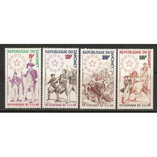 Timbres Neufs Du Dahomey Année 1975 Poste Aérienne N° 238 A 241 Anniversaire De L'indépendance Des États Unis