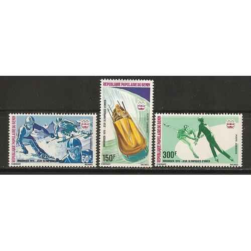 Timbres Neufs République Populaire Du Benin Année 1976 Poste Aérienne  N° 248 249 250 Jeux Olympiques D'hiver A Insbruck