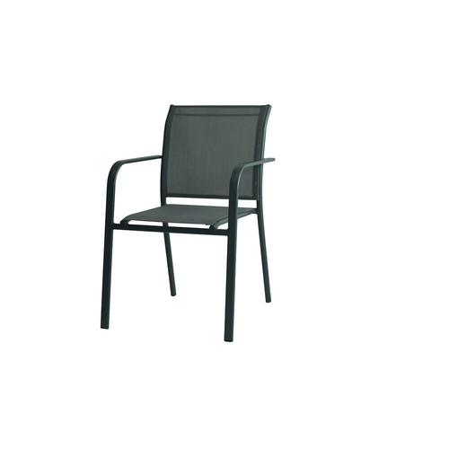 Fauteuil De Jardin Empilable En Aluminium De Coloris Gris Anthracite