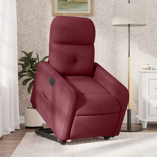 Vidaxl Fauteuil Inclinable Électrique Rouge Bordeaux Tissu