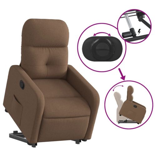 Vidaxl Fauteuil Inclinable Marron Tissu