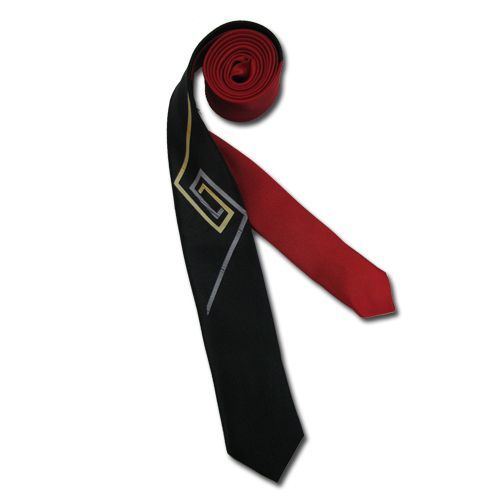 Cravate Noir  Rouge Carreau  Fine 140 * 5 Cm
