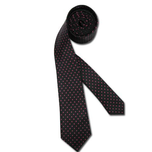Cravate Fine Noir Rose  140 * 5 Cm
