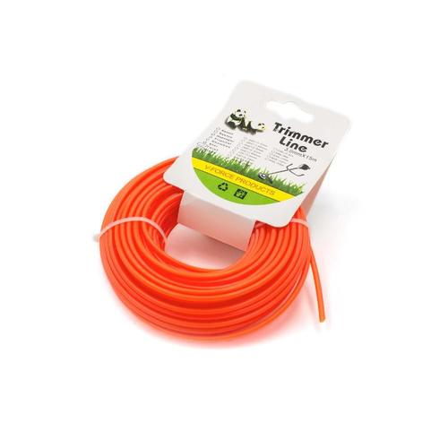 vhbw Fil diamètre 3mm, 15 mètres, orange, nylon compatible avec débroussailleuses rotofil