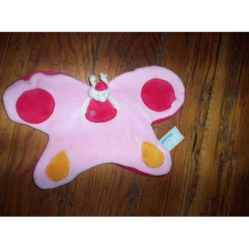 Doudou Plat Papillon - King Bear- Rose Et Fushia, Poids Orange Et Fushia_Voir Photo Dans L'annonce