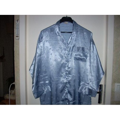 Pyjaveste Polyester Gris Bleu Brillant 40/42
