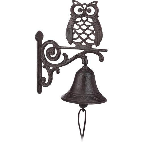 Clochette de Porte en Fonte, Antique, Style Maison de Campagne; Cloche Murale pour Décoration, Forme de Hibou